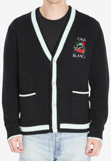 Casablanca Stacked Casa Mountain Temple Cardigan Black MPF25KW100101--WHITE