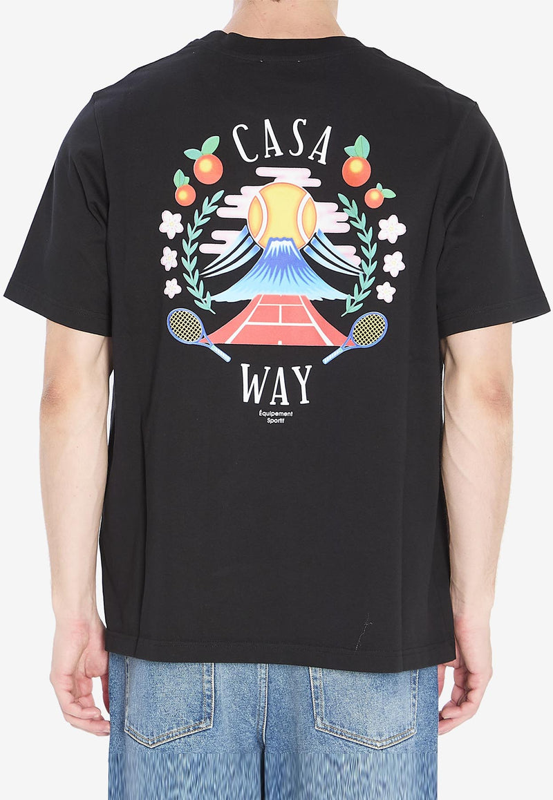 Casablanca Casa Way Mountain T-shirt Black MPF25JTS00109--BLACK