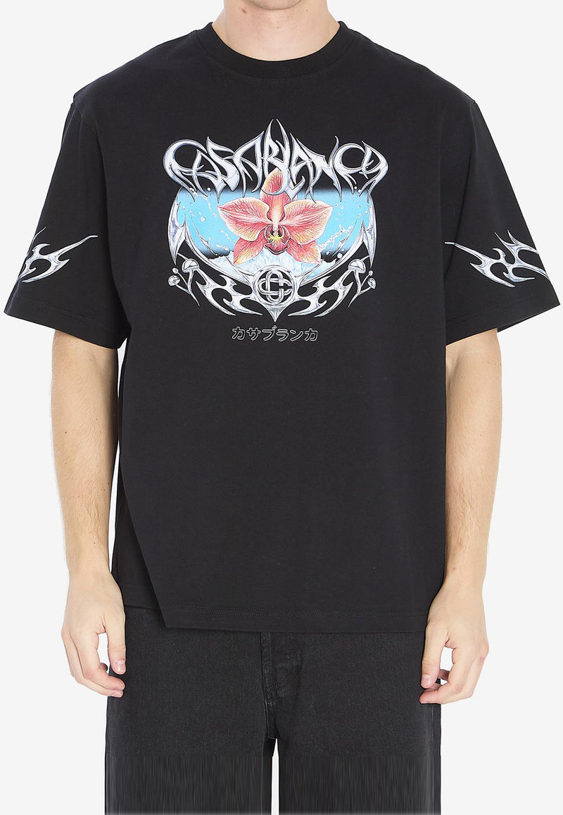 Casablanca Blades Print T-shirt Black AW25JTS044--05