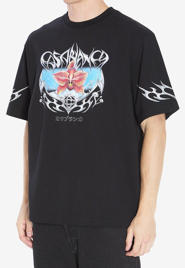 Casablanca Blades Print T-shirt Black AW25JTS044--05