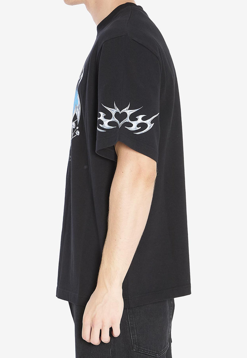 Casablanca Blades Print T-shirt Black AW25JTS044--05