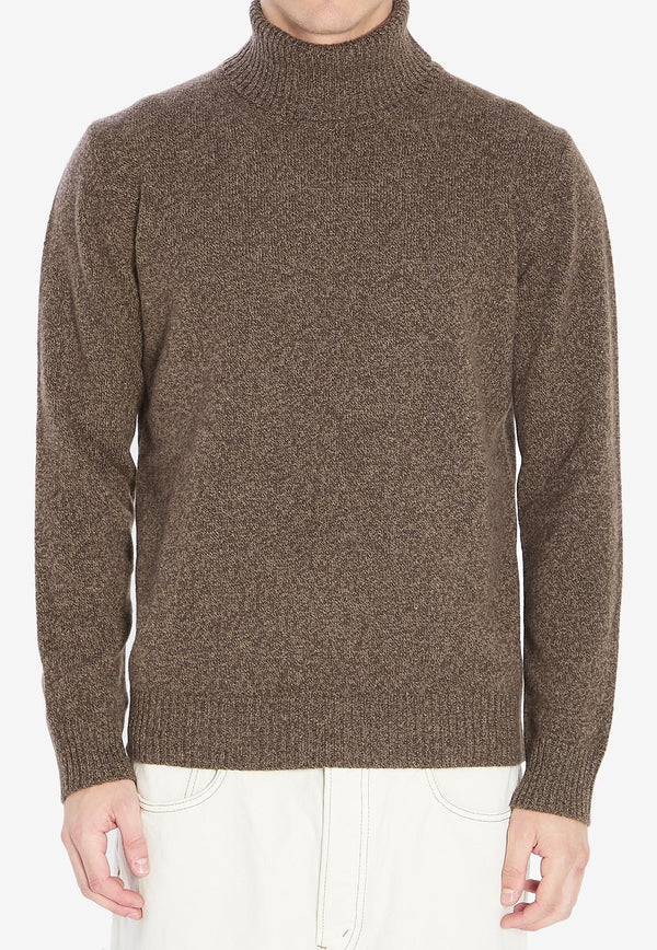 Roberto Collina Mouline Turtleneck Sweater Brown 253M39003--M3929
