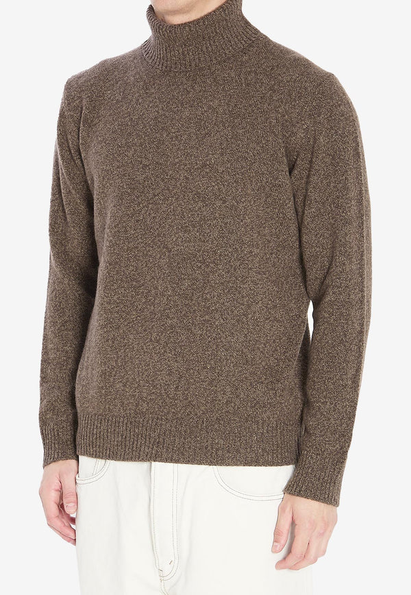 Roberto Collina Mouline Turtleneck Sweater Brown 253M39003--M3929