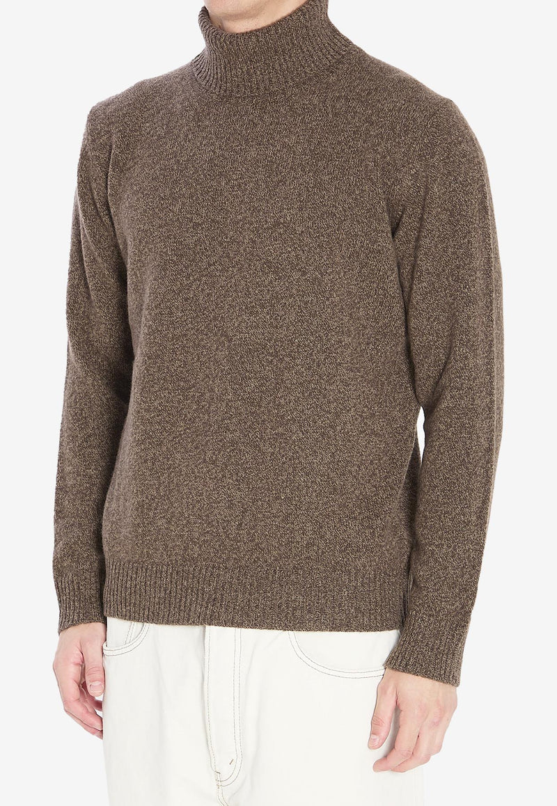 Roberto Collina Mouline Turtleneck Sweater Brown 253M39003--M3929