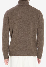 Roberto Collina Mouline Turtleneck Sweater Brown 253M39003--M3929
