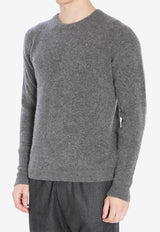 Roberto Collina Crewneck Cashmere-Blend Sweater Gray 253M32001--M3221