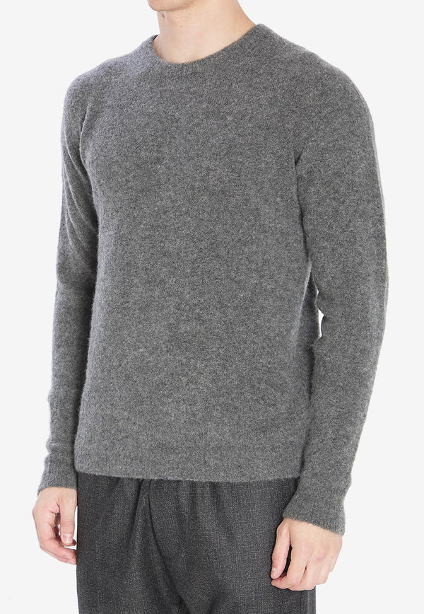 Roberto Collina Crewneck Cashmere-Blend Sweater Gray 253M32001--M3221
