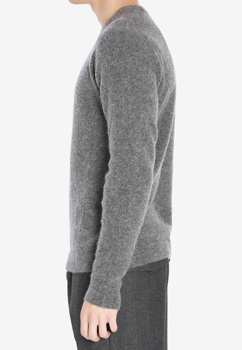 Roberto Collina Crewneck Cashmere-Blend Sweater Gray 253M32001--M3221