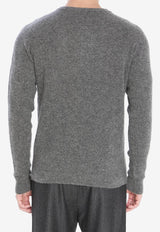 Roberto Collina Crewneck Cashmere-Blend Sweater Gray 253M32001--M3221