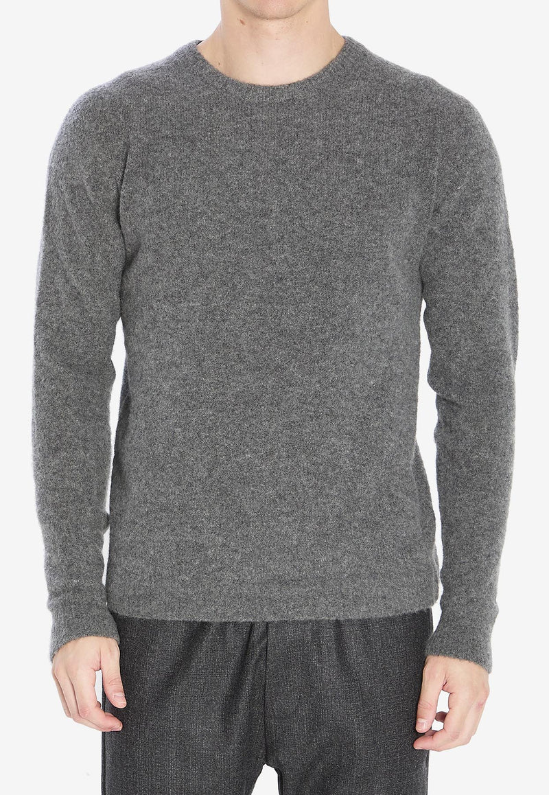 Roberto Collina Crewneck Cashmere-Blend Sweater Gray 253M32001--M3221
