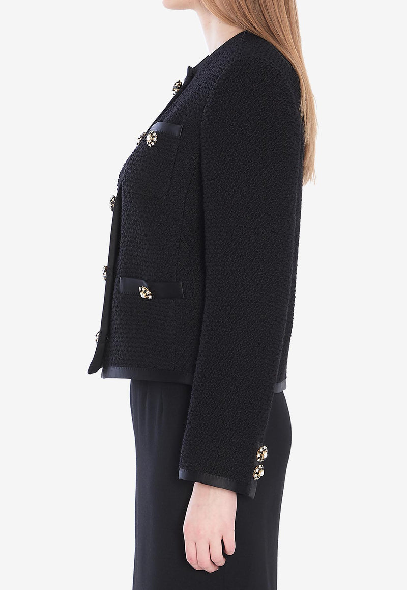 Dolce & Gabbana Tweed Single-Breasted Jacket Black F27DAZ-FU3JL-N0000