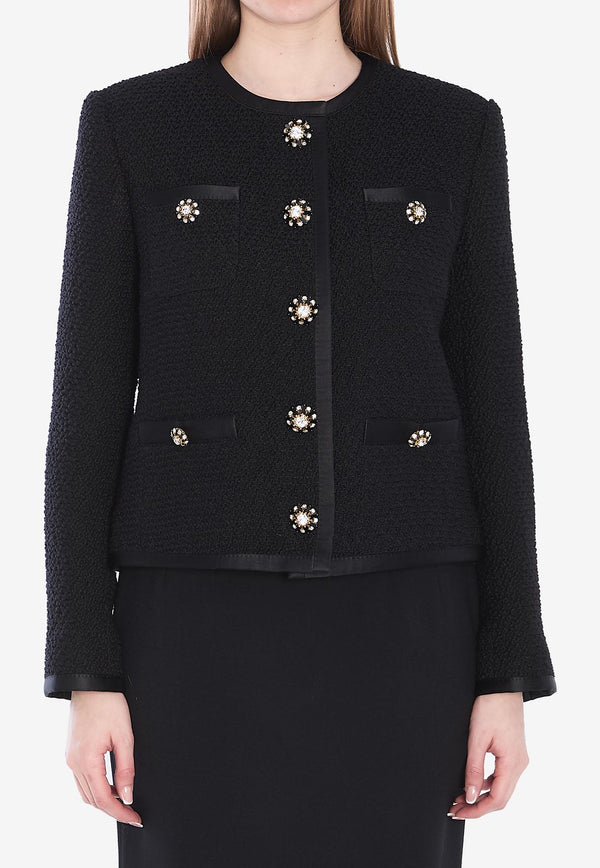 Dolce & Gabbana Tweed Single-Breasted Jacket Black F27DAZ-FU3JL-N0000