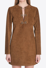Gucci GG Suede Mini Dress  Brown 817757-XNA5G-2234