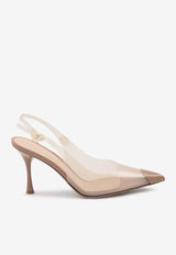 Gianvito Rossi Diana 85 Slingback PVC Pumps Pink G95542-85LAC-praline