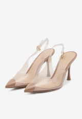 Gianvito Rossi Diana 85 Slingback PVC Pumps Pink G95542-85LAC-praline