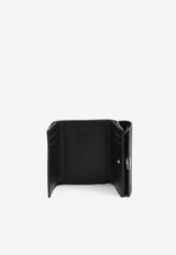 Loewe Anagram Tri-Fold Wallet in Pebbled Leather Black C821TR2X16--1100