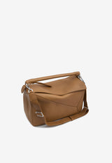 Loewe Large Puzzle Edge Grained Leather Top Handle Bag Brown B510PNL-X01-6518