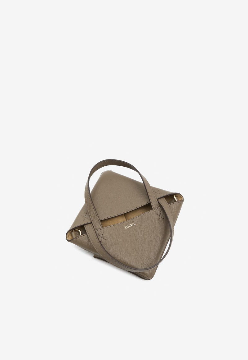 Loewe Mini Puzzle Fold Calf Leather Tote Bag Taupe A779V25X19--3170