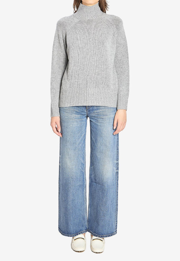 Allude Wool and Cashmere Turtleneck Sweater Gray 17104--83