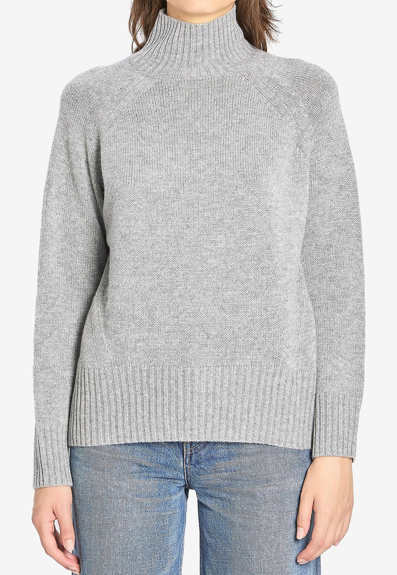 Allude Wool and Cashmere Turtleneck Sweater Gray 17104--83