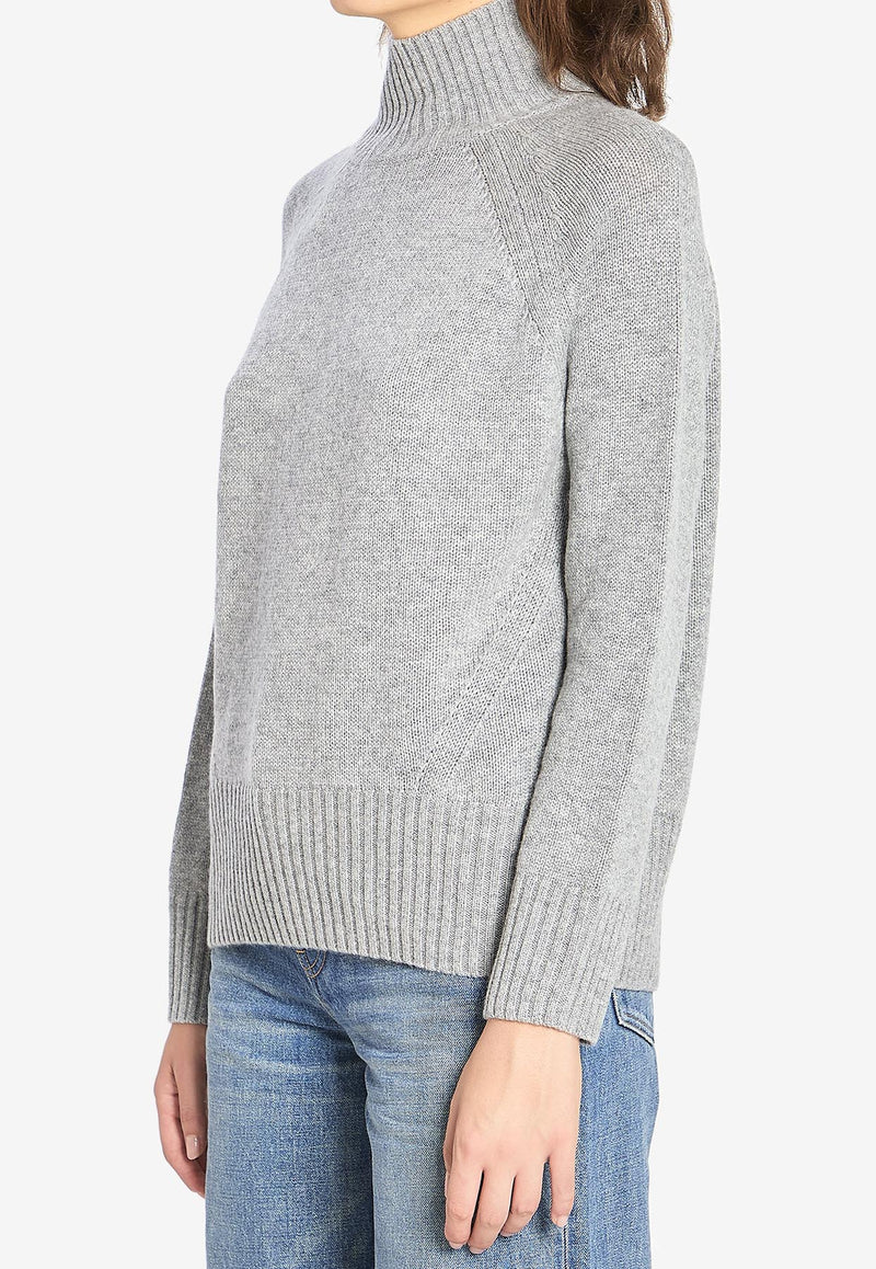 Allude Wool and Cashmere Turtleneck Sweater Gray 17104--83