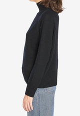 Allude Wool and Cashmere Turtleneck Sweater Black 17104--90