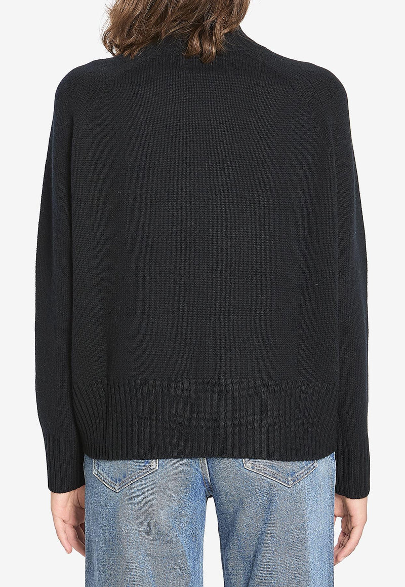 Allude Wool and Cashmere Turtleneck Sweater Black 17104--90