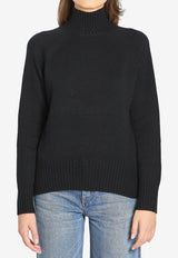 Allude Wool and Cashmere Turtleneck Sweater Black 17104--90