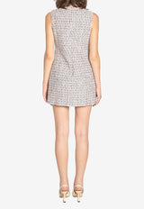 Self-Portrait Bouclé Mini Cady Dress Pink AW25098S--PINK