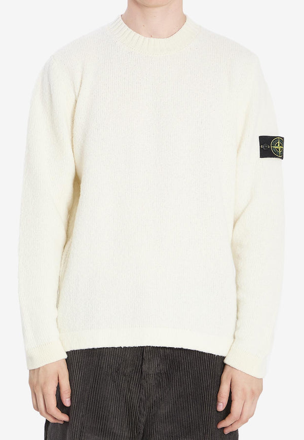 Stone Island Compass Patch Brushed Wool Sweater Ivory K2S155100056-S00N2-V0093