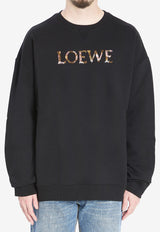Loewe Yarn Embroidered Logo Sweatshirt Black H526Y24X63--1100