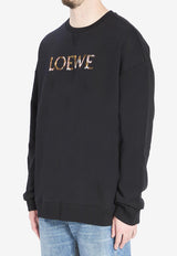 Loewe Yarn Embroidered Logo Sweatshirt Black H526Y24X63--1100