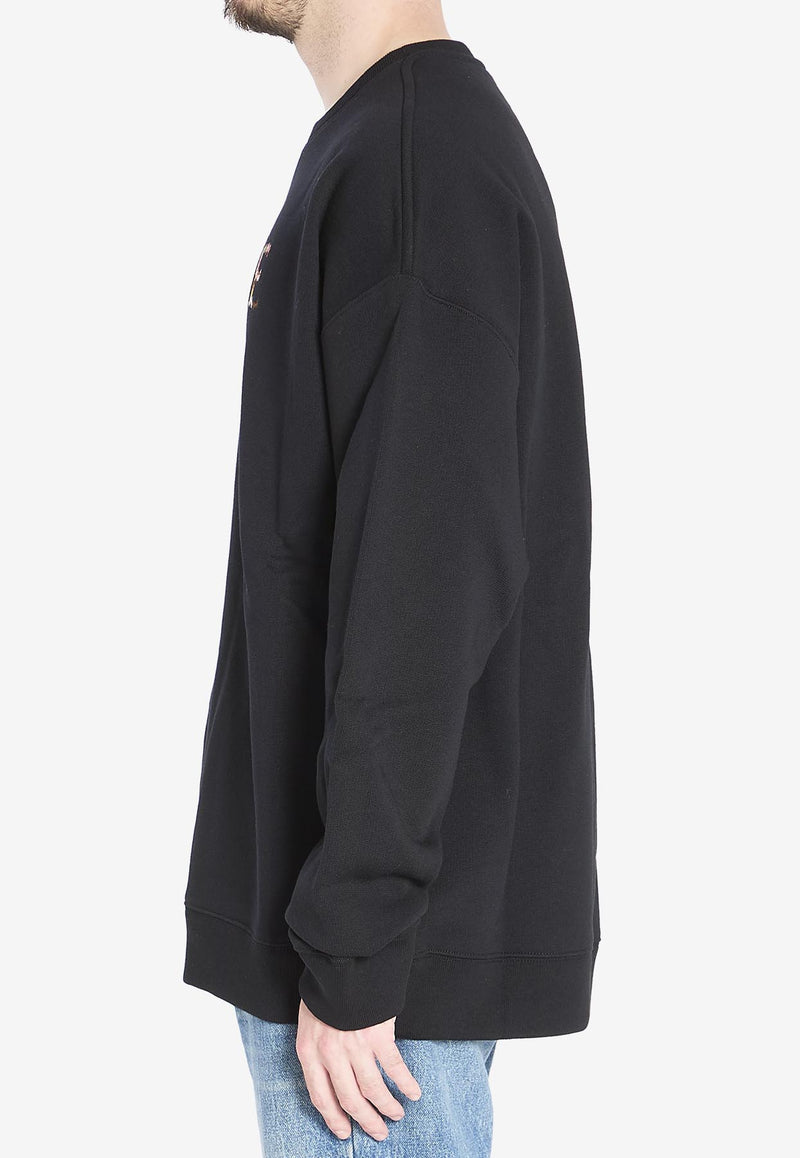 Loewe Yarn Embroidered Logo Sweatshirt Black H526Y24X63--1100