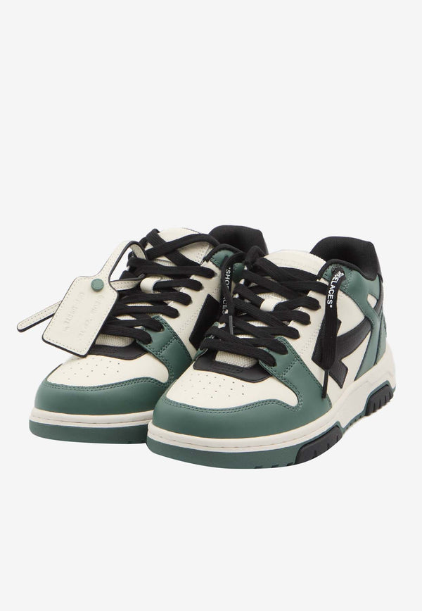 Off-White Out of Office Leather Sneakers Green OMIA189F25-LEA003-0310