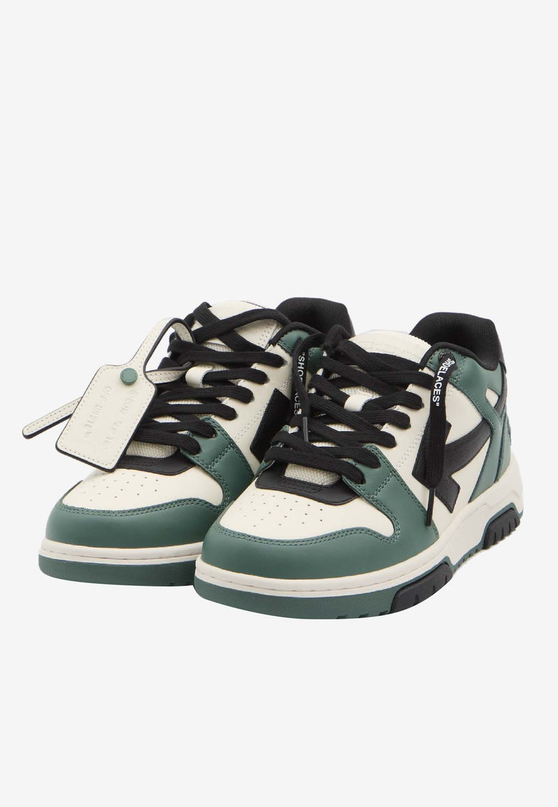 Off-White Out of Office Leather Sneakers Green OMIA189F25-LEA003-0310