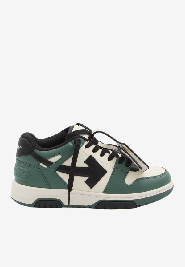 Off-White Out of Office Leather Sneakers Green OMIA189F25-LEA003-0310