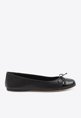 Gucci Double G Leather Bow Ballet Flats Black 835805-BNC80-1000