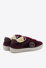 Gucci G75 Low-Top Velvet Sneakers Bordeaux 812656-AAE4N-5031