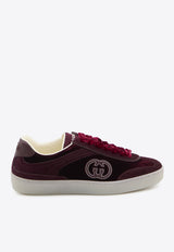 Gucci G75 Low-Top Velvet Sneakers Bordeaux 812656-AAE4N-5031