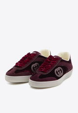 Gucci G75 Low-Top Velvet Sneakers Bordeaux 812656-AAE4N-5031