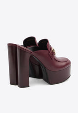 Gucci 145 Horsebit Calf Leather Platform Mules Bordeaux 835315-AADCW-6207