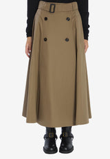 Burberry A-line Midi Trench Skirt Brown 8113541--CLAY BROWN