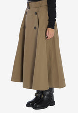 Burberry A-line Midi Trench Skirt Brown 8113541--CLAY BROWN