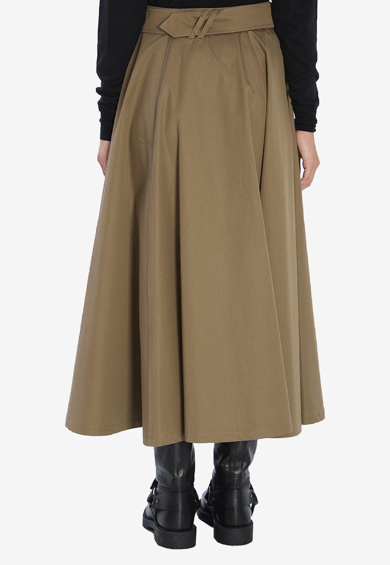 Burberry A-line Midi Trench Skirt Brown 8113541--CLAY BROWN