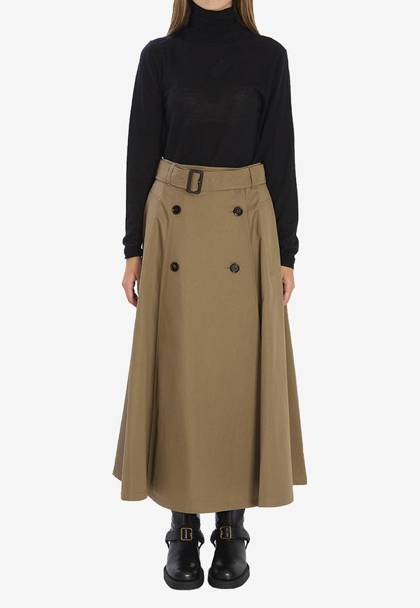 Burberry A-line Midi Trench Skirt Brown 8113541--CLAY BROWN