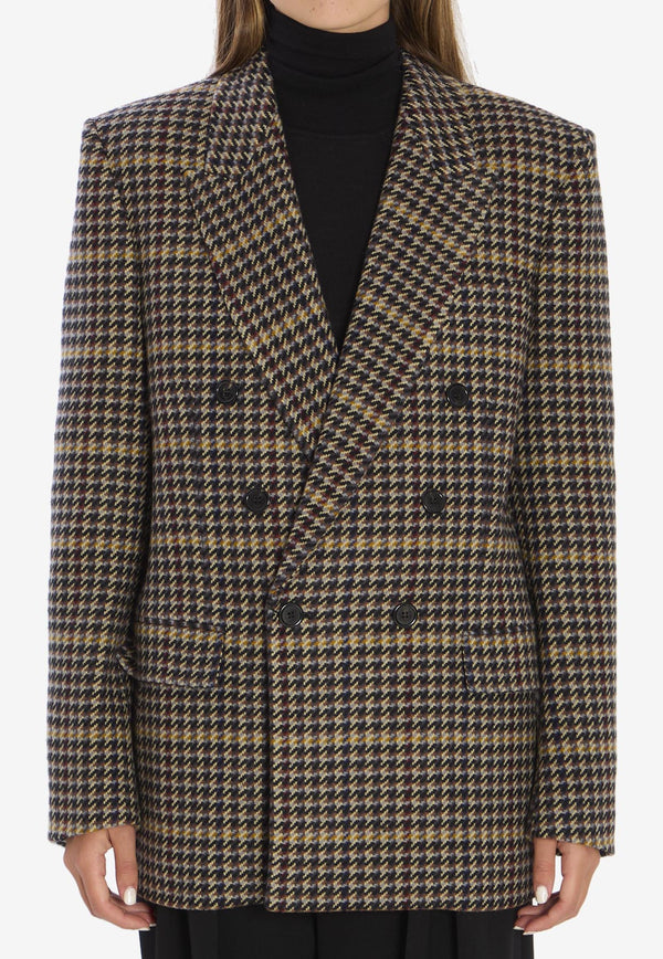 Saint Laurent Wool Check Oversized Jacket Multicolor 837047-Y3J60-1016