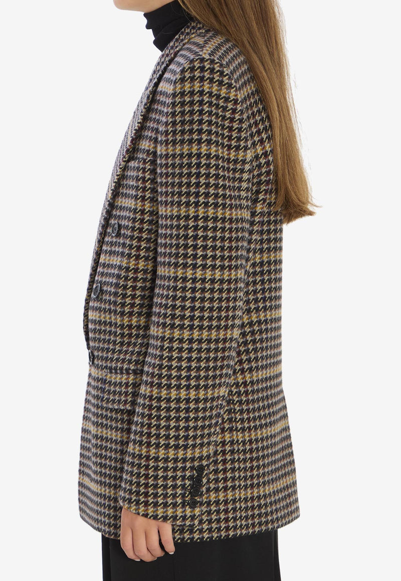 Saint Laurent Wool Check Oversized Jacket Multicolor 837047-Y3J60-1016