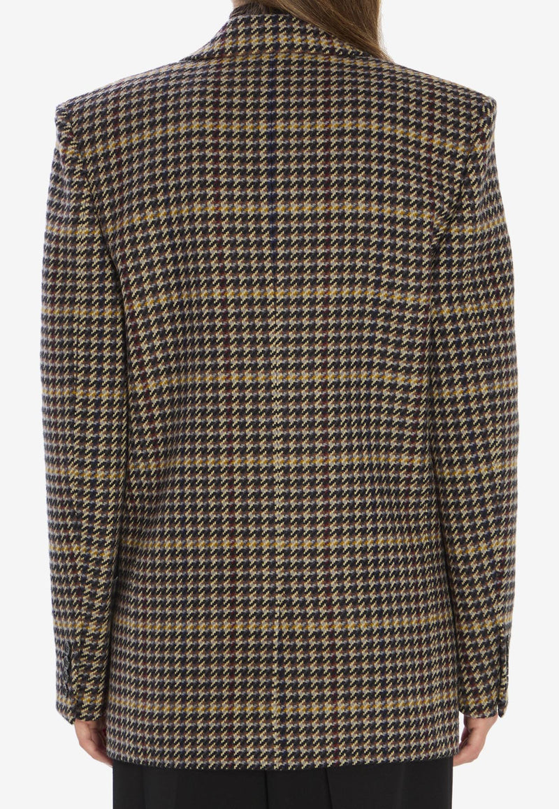 Saint Laurent Wool Check Oversized Jacket Multicolor 837047-Y3J60-1016