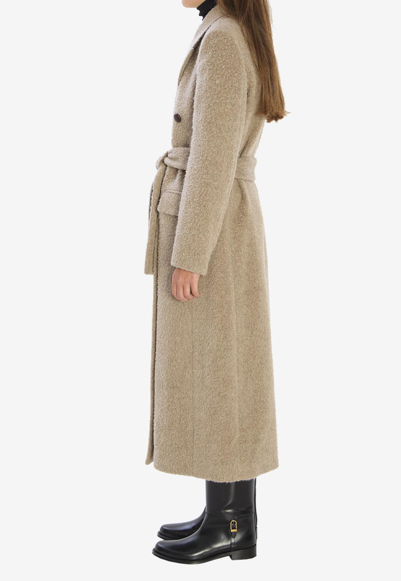 Golden Goose DB Double-Breasted Long Teddy Coat Beige GWP02319-P002091-60407
