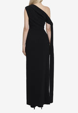 Solace London Irina One-Shoulder Maxi Dress Black OS45020--BLACK
